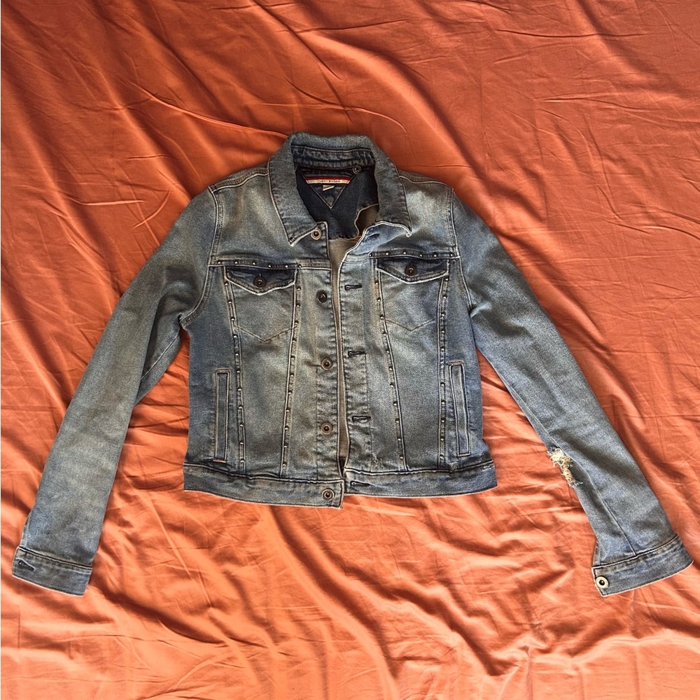 Studded tommy hilfiger jean jacket